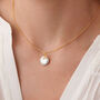Diamond Initial Necklace And Cream Freshwater Pearl, thumbnail 6 of 7