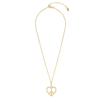 Peace Heart Pendant Necklace Gold Plated, 7 of 12