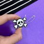 Gothic Fashion Skull And Crossbones Necklace, thumbnail 2 of 3
