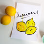'Lemon' Illustrated Wall Art Print, thumbnail 3 of 7