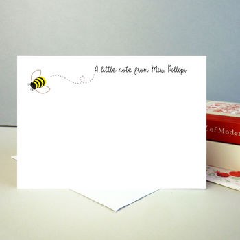 Set Of 12 Personalised Notecards With Bee, 2 of 2