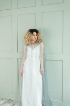 Pearl Bridal Cape Veil Wedding Dress Cover Up, 7 of 12