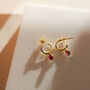 Hampton Ruby And Gold Plated Gemstone Earrings, thumbnail 1 of 4