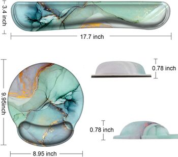 Green Marble Keyboard And Mouse Wrist Rest Pad Set, 5 of 6