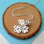 Sterling Silver Cherry Blossom Flower Necklace, thumbnail 6 of 9