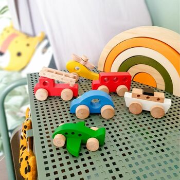 Handmade Land, Sea And Air Set Of Wooden Toy Vehicles, 4 of 4