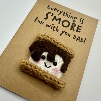 Personalised Smore Campfire Crochet Birthday Card Handmade, 6 of 12