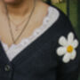 Black Crochet Bobble Applique Relaxed Daisy Cardigan, thumbnail 7 of 8