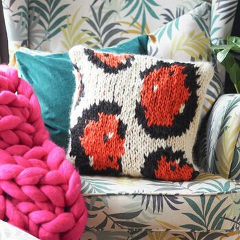 Large Leopard Print Cushion Cover Knitting Kit, 3 of 9