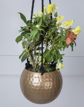 Golden Hanging Planters Set Of Two, 7 of 10