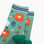 Wildflowers Bamboo Socks In Green, thumbnail 2 of 4