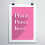 Phone, Purse, Keys Print, thumbnail 2 of 12