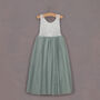 Sage Green Bohemian Sleeveless Flower Girl Dress, thumbnail 7 of 10