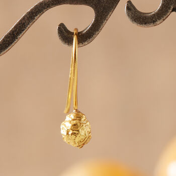 Gold Peppercorn Drop Earrings, 18k Gold Vermeil, 4 of 8