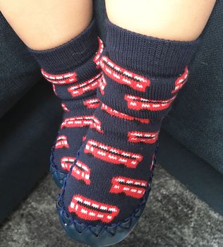 London Bus Slippers For Babies And Toddlers, 2 of 2