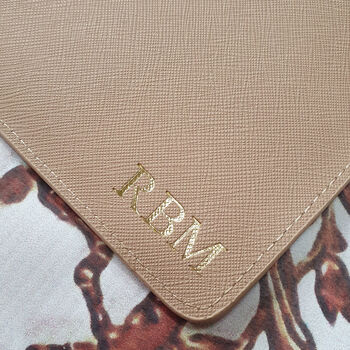 Personalised Leather Tan Pouch Bag, 6 of 8