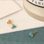 Turquoise Gemstone Stud Earrings, thumbnail 3 of 6