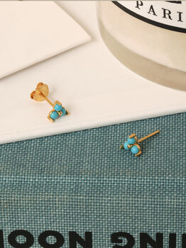 Turquoise Gemstone Stud Earrings, 3 of 6