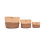 Taifa: Brown And Sand Duo Colour Block Woven Basket, thumbnail 2 of 8