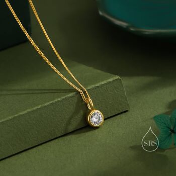 Sterling Silver Cz Bubble Pendant Necklace, 2 of 12