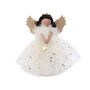Gold Dark Haired Light Up Tree Topper Angel Decoration, thumbnail 6 of 10