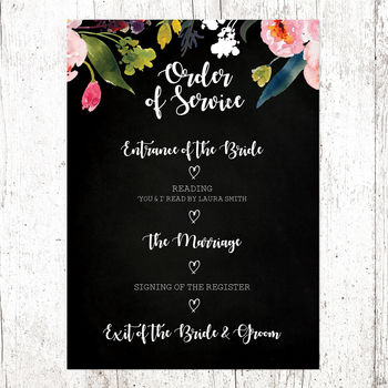Floral Chalkboard Wedding Stationery, 9 of 10