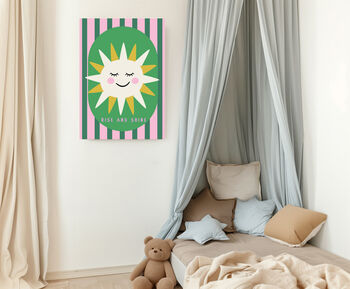 Rise And Shine Sun Nursery Quote Art Print, 2 of 4