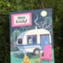 Retro Caravan And Dog Birthday Card, thumbnail 2 of 3