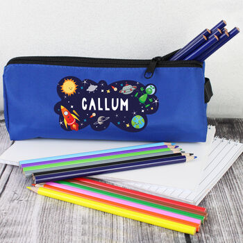 Personalised Space Blue Pencil Case, 2 of 2