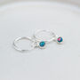 Sterling Silver And Birthstone Mini Hoop, thumbnail 5 of 11