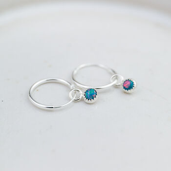 Sterling Silver And Birthstone Mini Hoop, 5 of 11