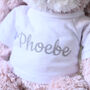 Personalised Grey Fluffy Bunny Soft Toy, thumbnail 4 of 5