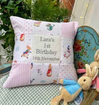 Peter Rabbit© 1st Birthday Cushion, 7 of 10
