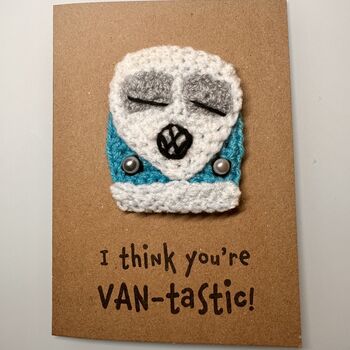 Camper Van Crochet Birthday Card Handmade, 4 of 8