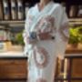 Long Organic Cotton Robe: White With Terracotta Sun, thumbnail 3 of 3