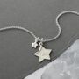 Sterling Silver Double Star Necklace, thumbnail 1 of 5