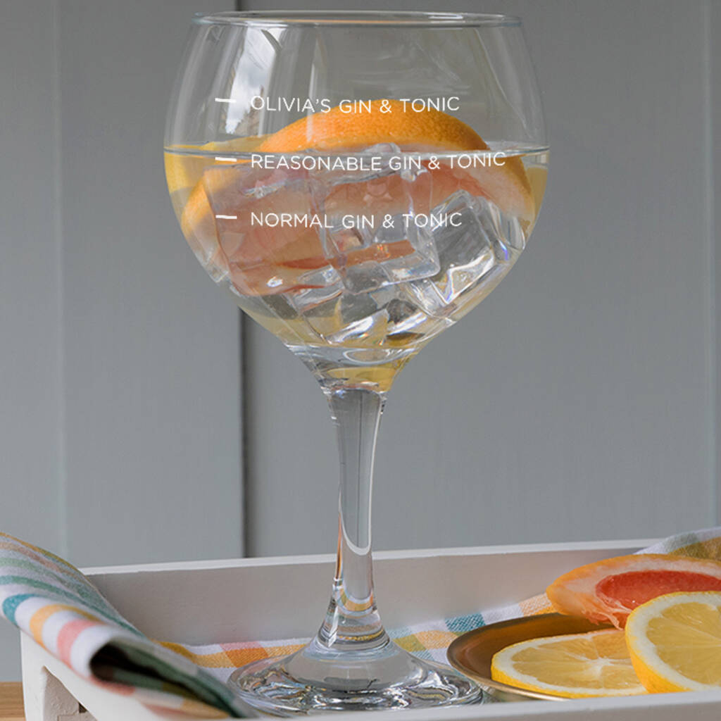 Personalised Engraved Measure Gin Goblet Gift For Mum Women, 1 of 4