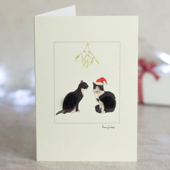 Black And White Cats Christmas Card, 2 of 2