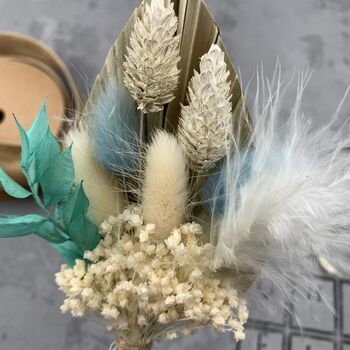 Mini White And Blue Dried Flower Boutonnieres, 3 of 5