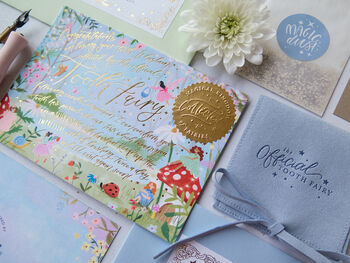 Personalised Garden Tooth Fairy Letter And Pouch Set, 6 of 8