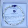 September Birthstone Lapis Lazuli Sterling Silver Bead Bracelet, thumbnail 3 of 6