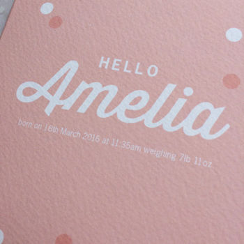 Personalised New Baby Girl Card, 3 of 3