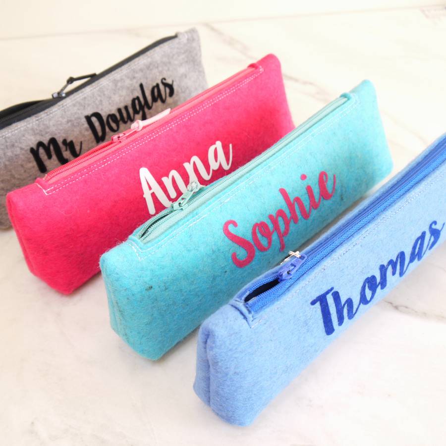 Personalised Felt Pencil Case By Jackie Martin Designs