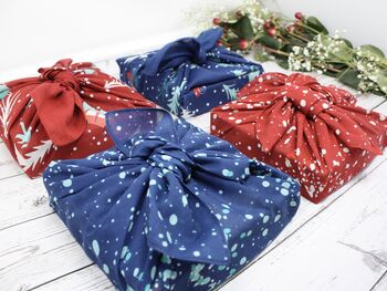 Christmas Furoshiki Fabric Wrap Set Of Three, 9 of 9