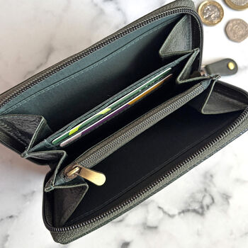 Green Leather Purse Hand Woven, 2 of 2