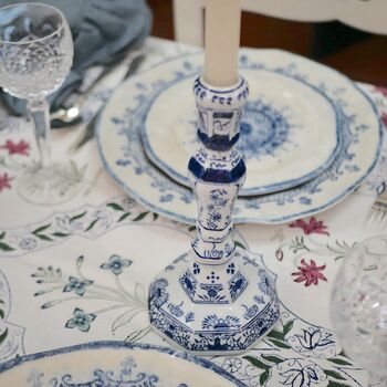 Chinoiserie Blue And White Porcelain Dutch Candlestick, 6 of 8
