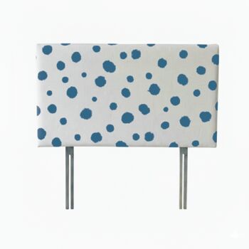 Hand Painted Upholstered Linen Headboard Polka Dot Print, 9 of 12