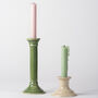 Handmade Pale Grey Ceramic Tall Taper Candlestick, thumbnail 3 of 3