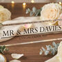 Personalised Mr And Mrs Acrylic Block Wedding Top Table Keepsake With Names, thumbnail 3 of 5