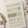 Personalised 50th Golden Wedding Anniversary Print, thumbnail 2 of 5